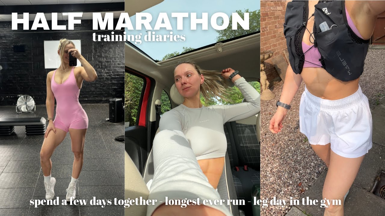 HALF MARATHON DIARIES as a BEGINNER runner | longest ever run + leg day