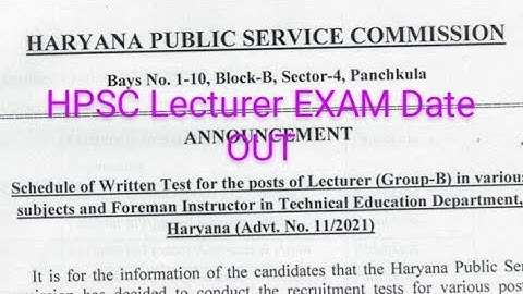 HPSC Latest Notice 2022 || HPSC Lecturer New Exam Date 2022 #examcircuit