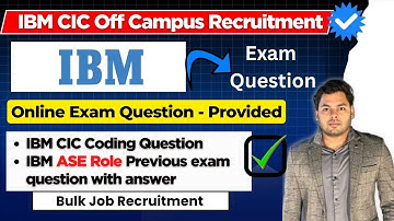 😍IBM CIC Mass Hiring Coding Question | IBM Coding CIC Off Campus Recruitment Previous Question 2025