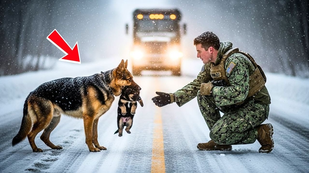 Abandoned German Shepherd Blocks a Navy SEAL’s Path in the Snow: ‘Please Save My Only Puppy!