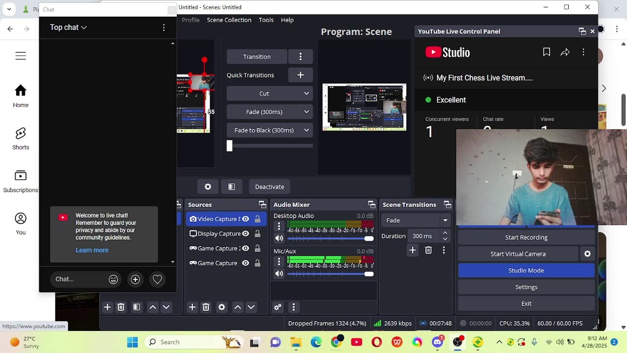 My First Chess Live Stream....