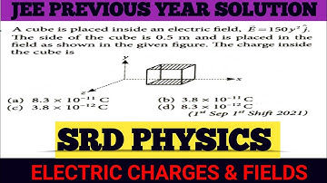 A cube is placed inside an electric field,E=150y^2j.The side of the cube is 0.5m and .....JEE 2021