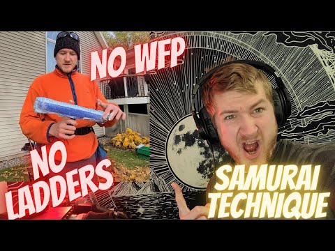 How To Clean Windows Without Ladders or a Water Fed Pole! Samurai Window Cleaning Technique SAFE