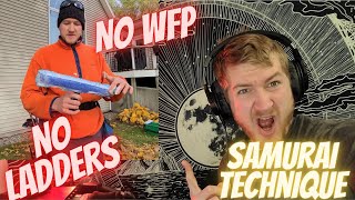 How To Clean Windows Without Ladders or a Water Fed Pole! Samurai Window Cleaning Technique SAFE