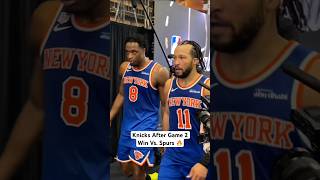 Jalen Brunson Karl-Anthony Towns Knicks Immediately After NBA Finals Game 2 Win Vs Spurs