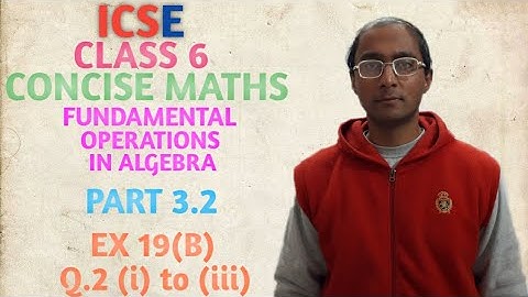 ICSE CONCISE MATHS CLASS 6 FUNDAMENTAL OPERATIONS IN ALGEBRA PART 3.2 EX 19(B) Q.2(i) to (iii) ADD