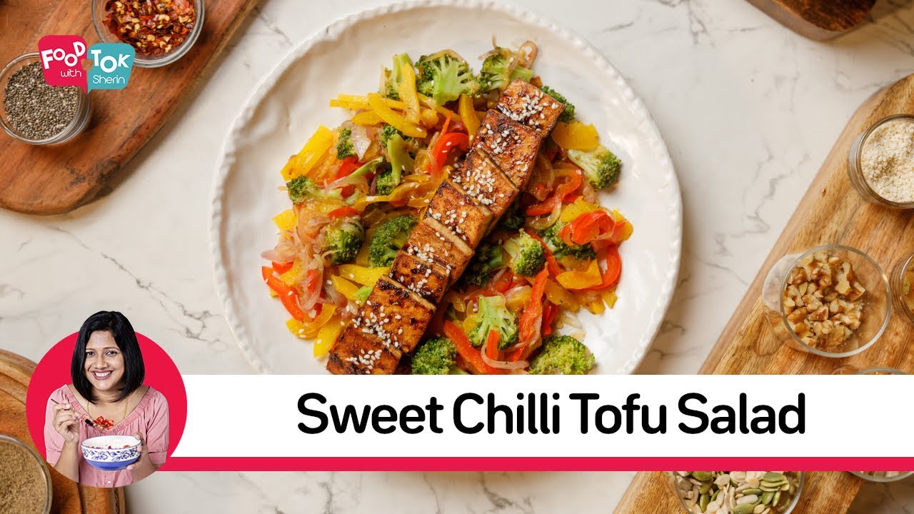 Easy Sweet Chilli Tofu Salad Tofu Salad With Sweet Chili Dressing