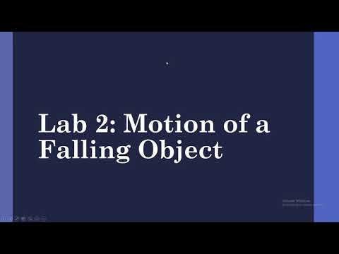 Lab 2: Motion of a Falling Object