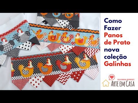 DIY Panos de Prato nova coleção! Agora é a vez das Galinhas!!