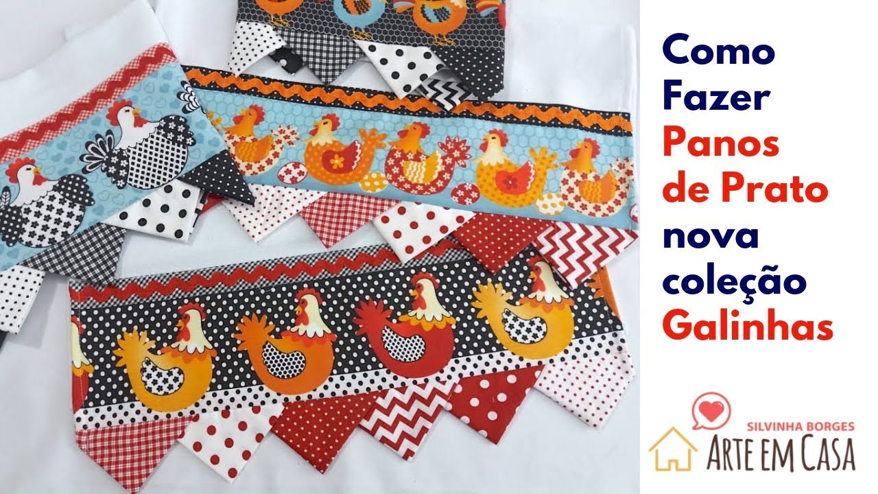 DIY Panos de Prato nova coleção! Agora é a vez das Galinhas!!