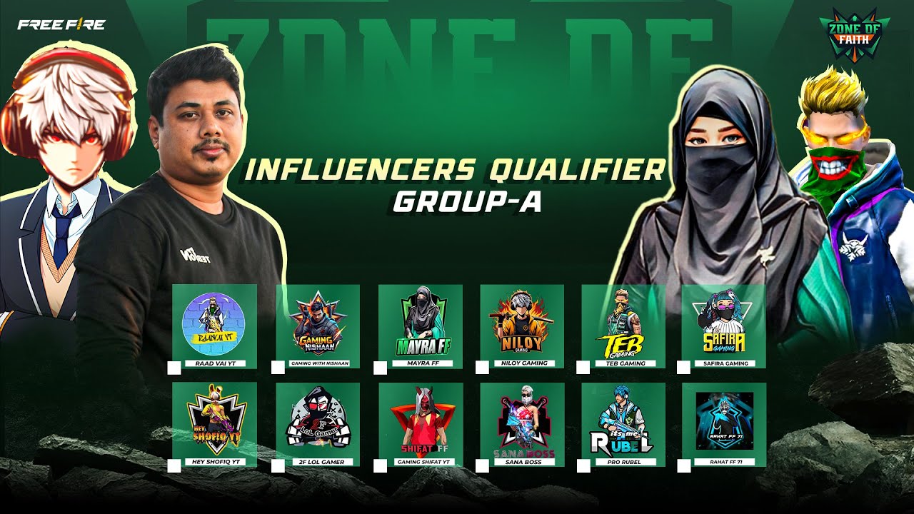 [🔴LIVE] ZONE OF FAITH | INFLUENCERS QUALIFIER GROUP-A | FREE FIRE