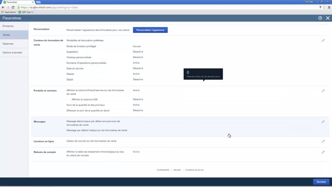 Quickbooks En Ligne Modification De Numero De Facture Youtube
