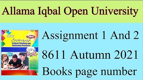 8611 Assignment 1 And 2||Solved Assignment||Book Page Numbers