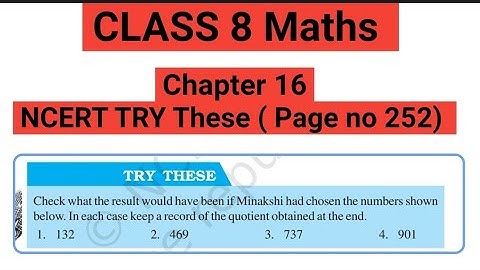 Class 8 Try these (page no 252) Chapter 16 Playing with numbers Maths NCERT solutions