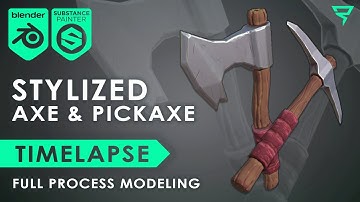 Stylized Axe & Pickaxe - 3D Modeling Timelapse
