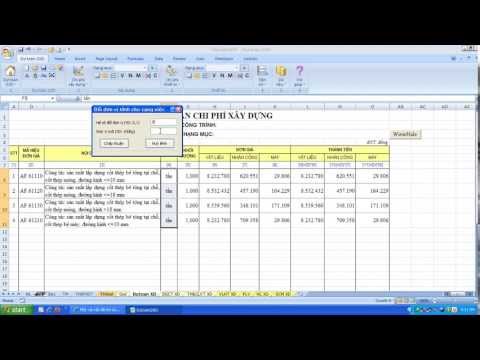Đổi đơn vị cho công việc trong bảng dự toán