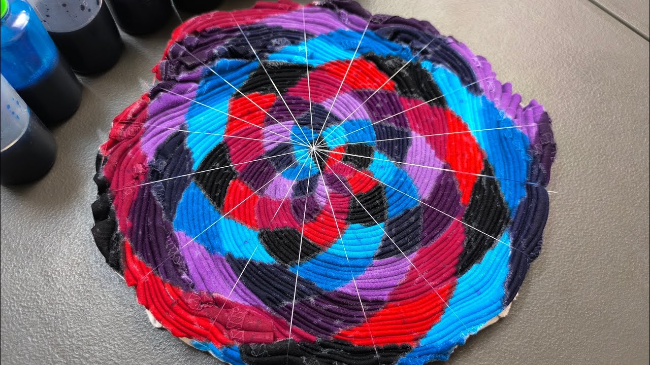 Flower Mandala Pattern on Spiral Fold Tie Dye