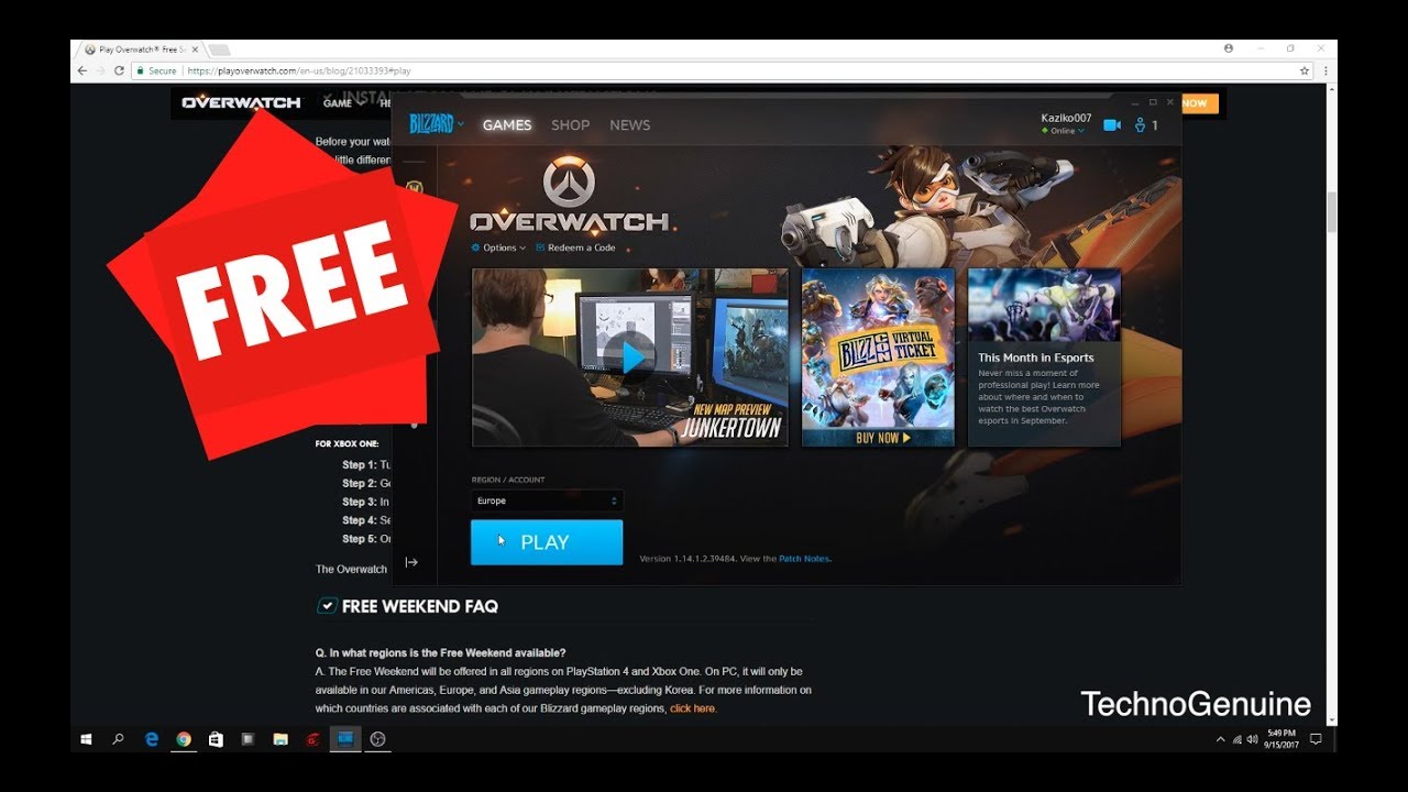 is there no way to download overwatch for free