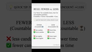 The FEWER vs. LESS Mistake You're Making Daily #english #grammarcheck