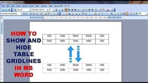 How To Show And Hide Table Gridlines In Ms Word