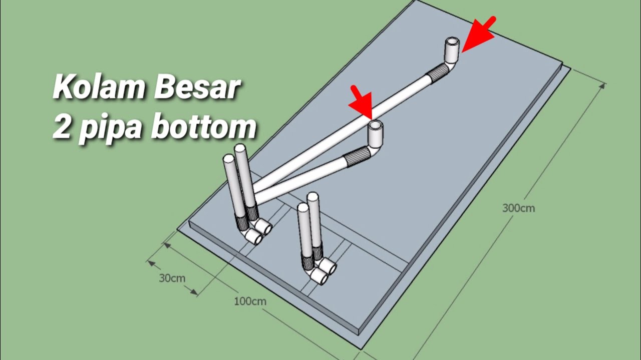 awal mula tahap pemasangan pipa BD pada kolam koi minimalis