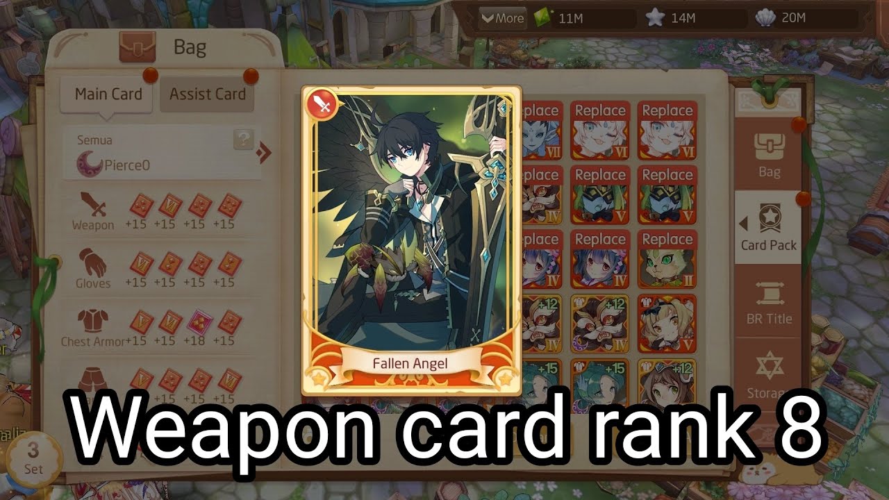 Laplace M weapon card rank 8 Fallen Angel - YouTube