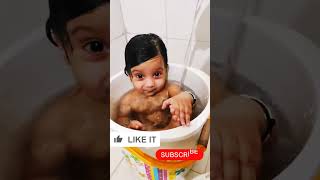 Cute Baby Bathing Little Boy Bathing