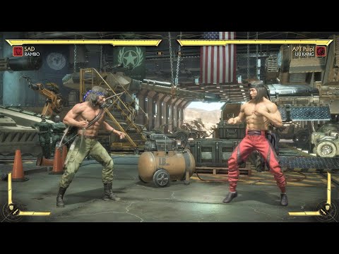 Rambo First Blood vs Liu Kang (Hardest AI) - Mortal Kombat 11