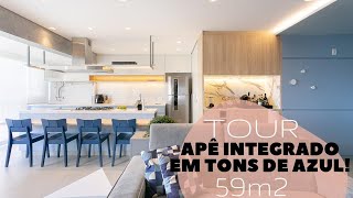 TOUR| AQUELE DO APARTAMENTO EM TONS DE AZUL DE 59M2!