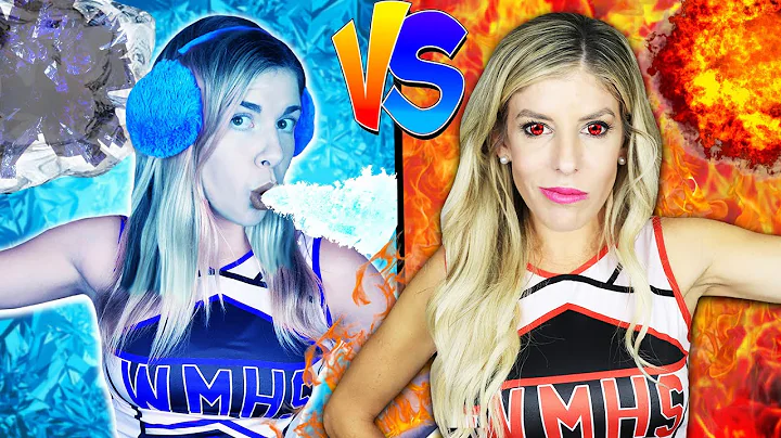 Hot vs Cold Challenge! Cheerleader Girl on Fire vs...