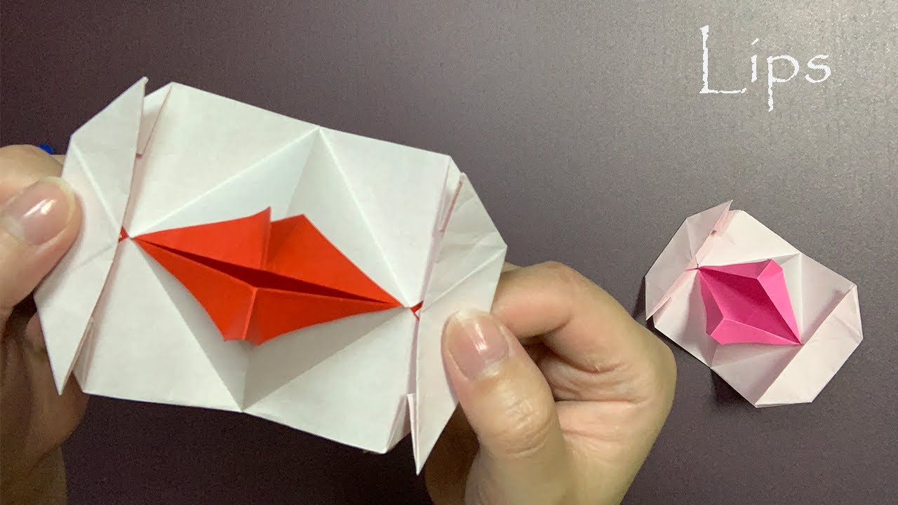 How To Make an Origami paper lips(mouth)/Easy&Cute Craft/Tutorial YouTube