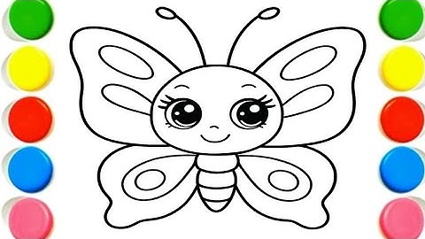 How To Draw cute butterfly Drawing, Painting & Coloring For Kids and Toddlers_ Child Art#butterfly 