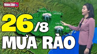 Dự báo thời tiết hôm nay và ngày mai 26/8 | Dự báo thời tiết đêm nay mới nhất