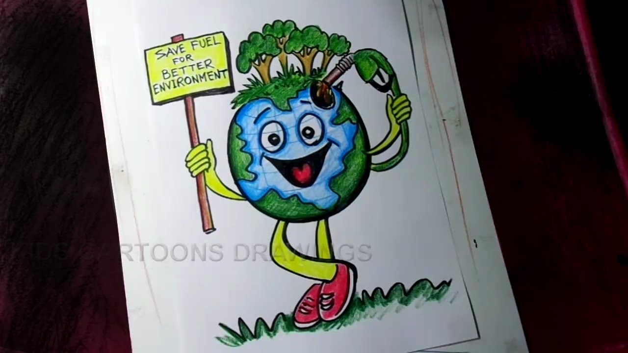 How to Draw Save Fuel / Save Trees for Better Environment Poster