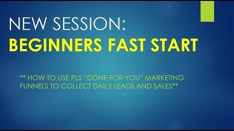 PLS Training BEGINNER NEWBIE Intro to Funnels Edition