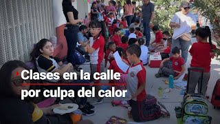 ¡Impactante! Sin luz, con calor y tomando clases en la calle