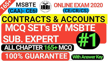 Contracts and Accounts | CAA | 22601 MCQ MSBTE | CE6I | Chapter wise Mcq on Caa 22601 | 2021 imp