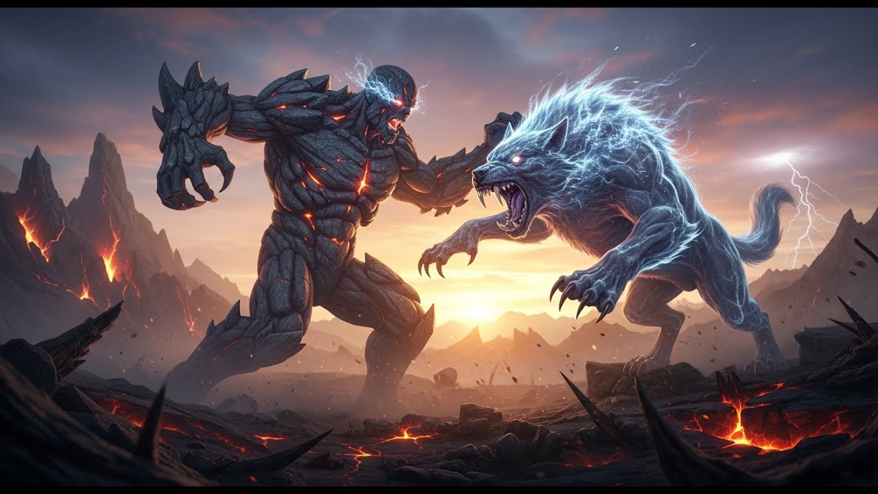 Titan vs Giant Wolf, Dawn of the Titan Age ⚔️🐺🔥🌅