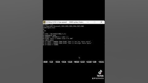 Guess My Number DOSBox Programming Game from GW-Basic