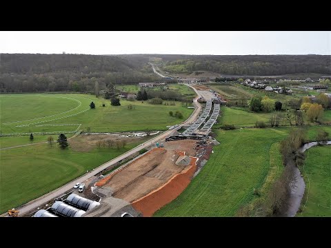 Vue aérienne par drone de la déviation d’Evreux dans l’Eure en Normandie