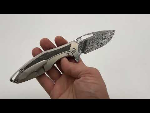 Bill Koenig Custom Arius - Titanium/TechnoCarbo Handle - Mirror Grabak Damasteel Blade - SRP Sako