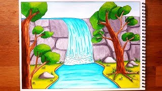 Hey guys, this video is about drawing a very simple waterfall stream
scenery for beginners.it's step by demonstration so you can follow me
while am dr...