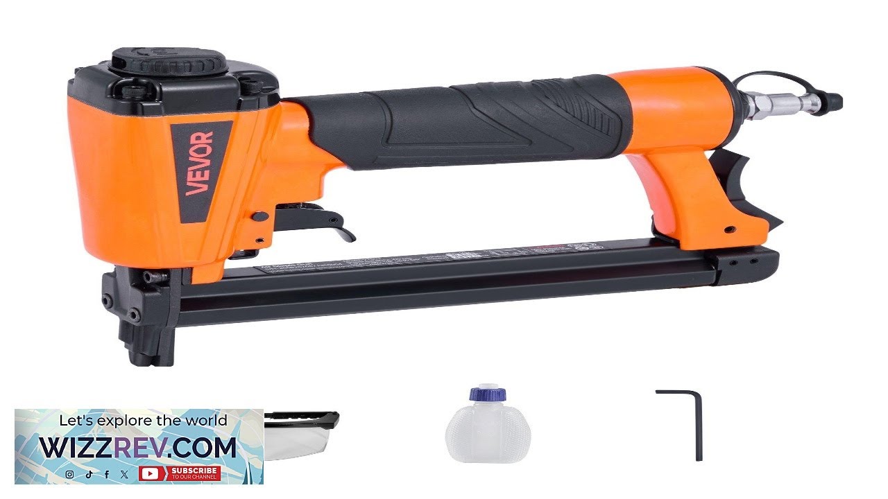 VEVOR Pneumatic Staple Gun 20 Gauge T50 Pneumatic Upholstery Stapler 7 16" Crown