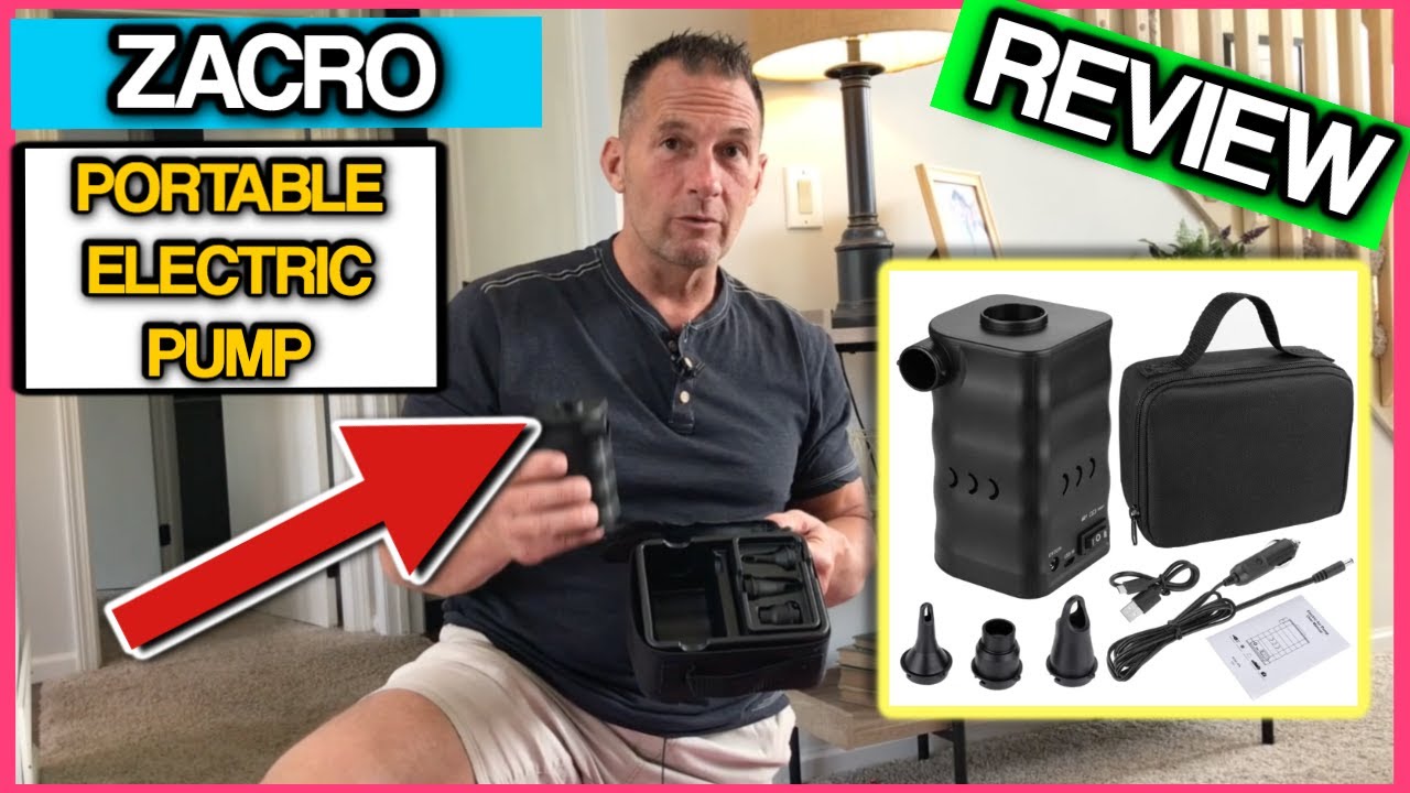 Zacro Portable Electric Air Pump with Battery for Quickly Inflatables