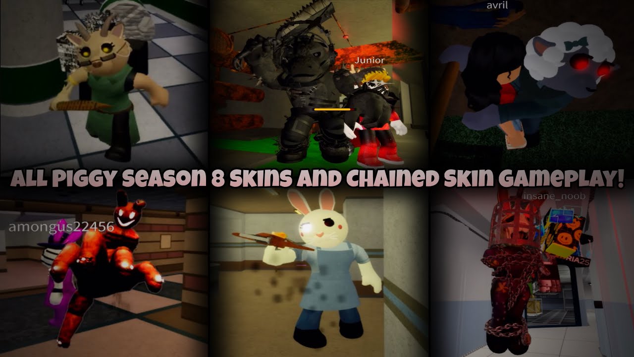 All Piggy Season 8 Skins And The Chained Skin Gameplay!