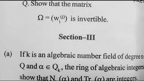 MDU msc maths fourth sem Algebraic number theory, 2018 question paper