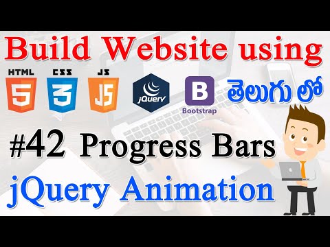 #42 How to Build Website using Html, CSS, JS, jQuery, Bootstrap - Progress Bars jQuery Animation