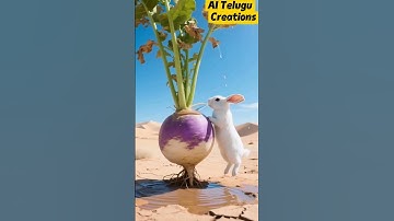 Rabbit Saved the Turnip plant from drying out by watering it 😭 #ai #tree #save
