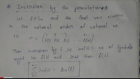 36. inversion by permutation definition and examples | relation between signature and inversion