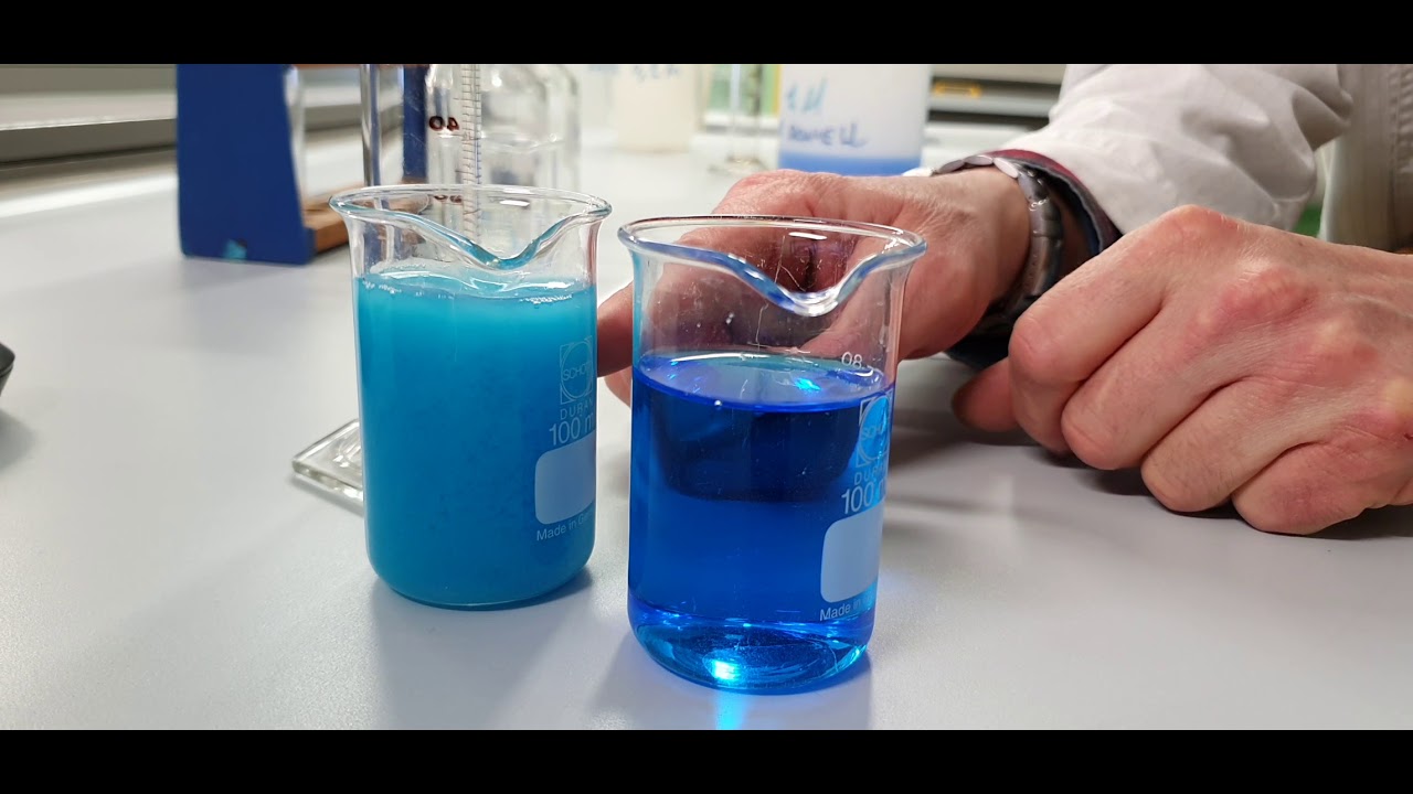 Esperimento solfato di rame + ammoniaca 